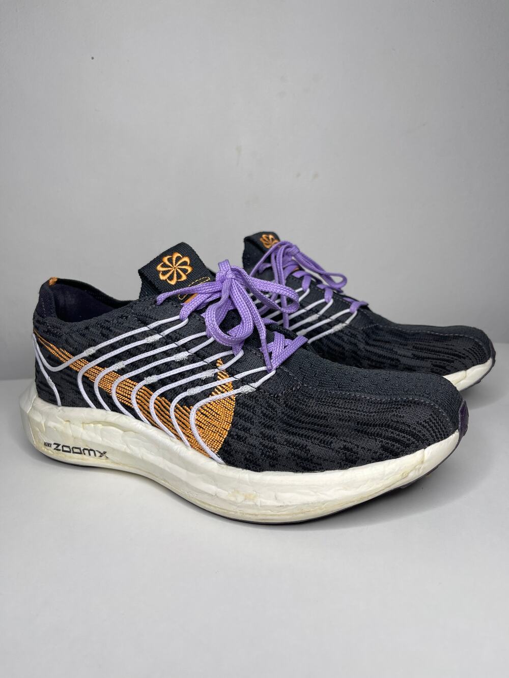 Nike — Pegasus Turbo Flyknit Next Nature Black Peach Purple — Women's Size 9 EUC